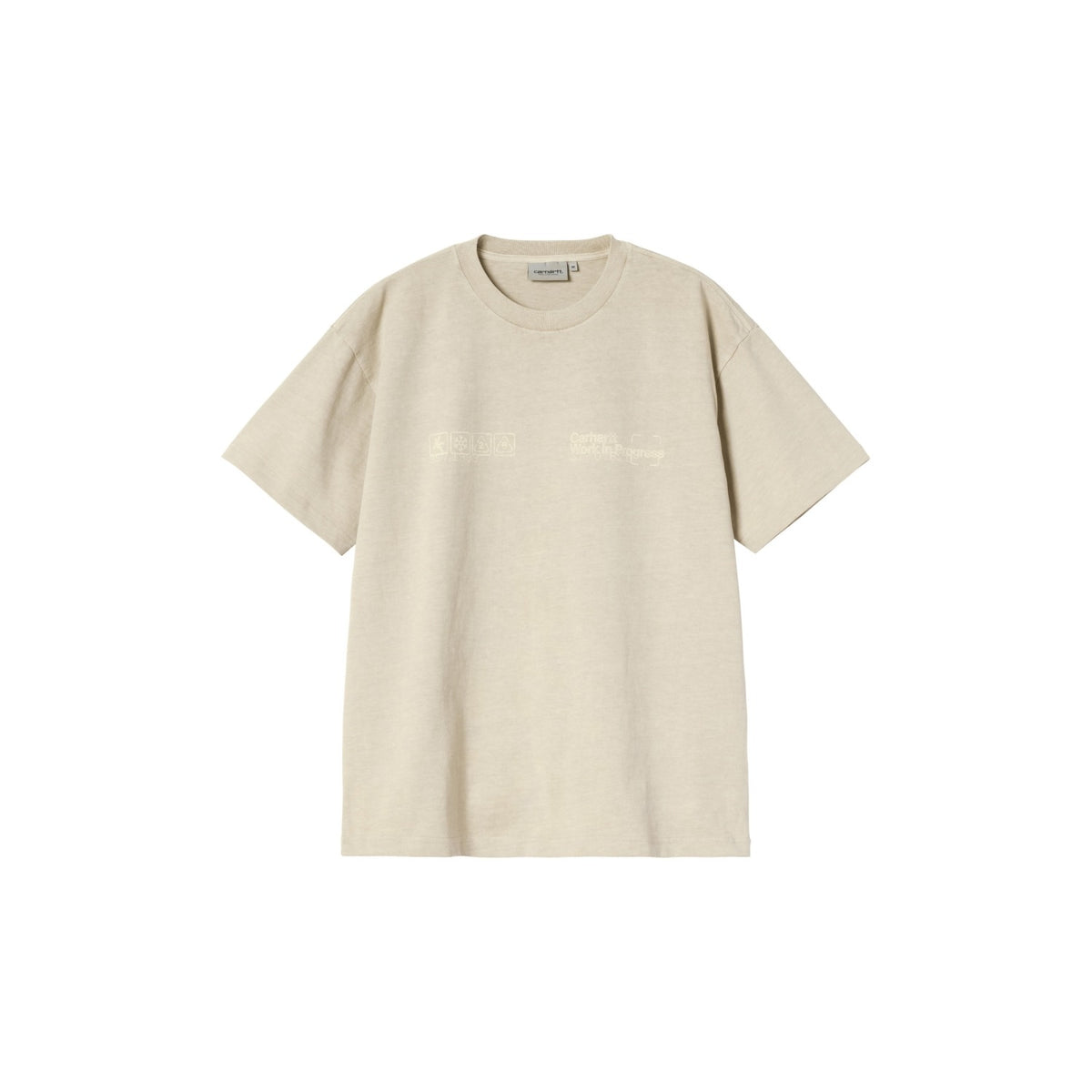 Carhartt WIP S/S Boxed T-Shirt Fleur De Sel garment dyed  - I0372562LPGD