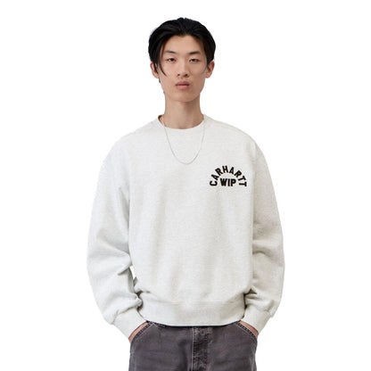 Carhartt WIP Arch Script Sweat Ash Heather/Dark Navy  - I03726611T06
