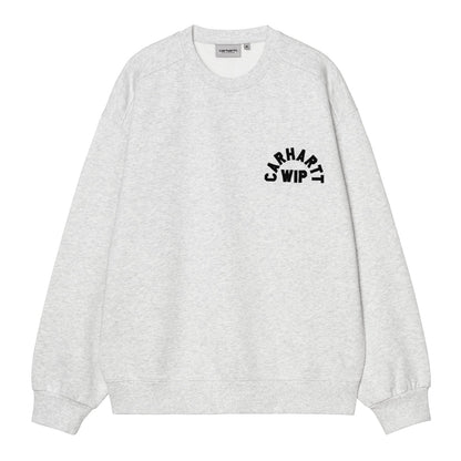 Carhartt WIP Arch Script Sweat Ash Heather/Dark Navy  - I03726611T06