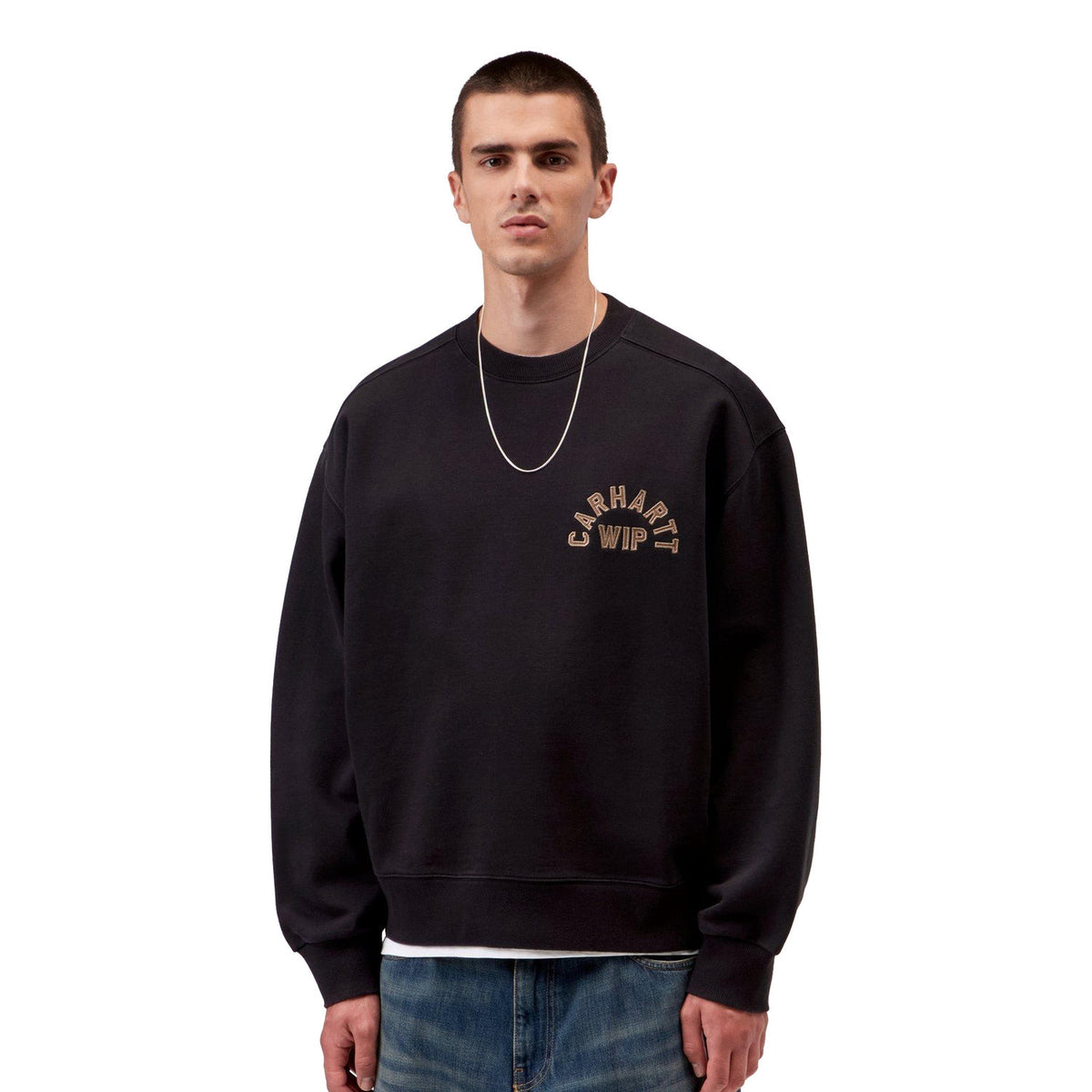 Carhartt WIP Arch Script Sweat Black/Hamilton Brown  - I0372663R006