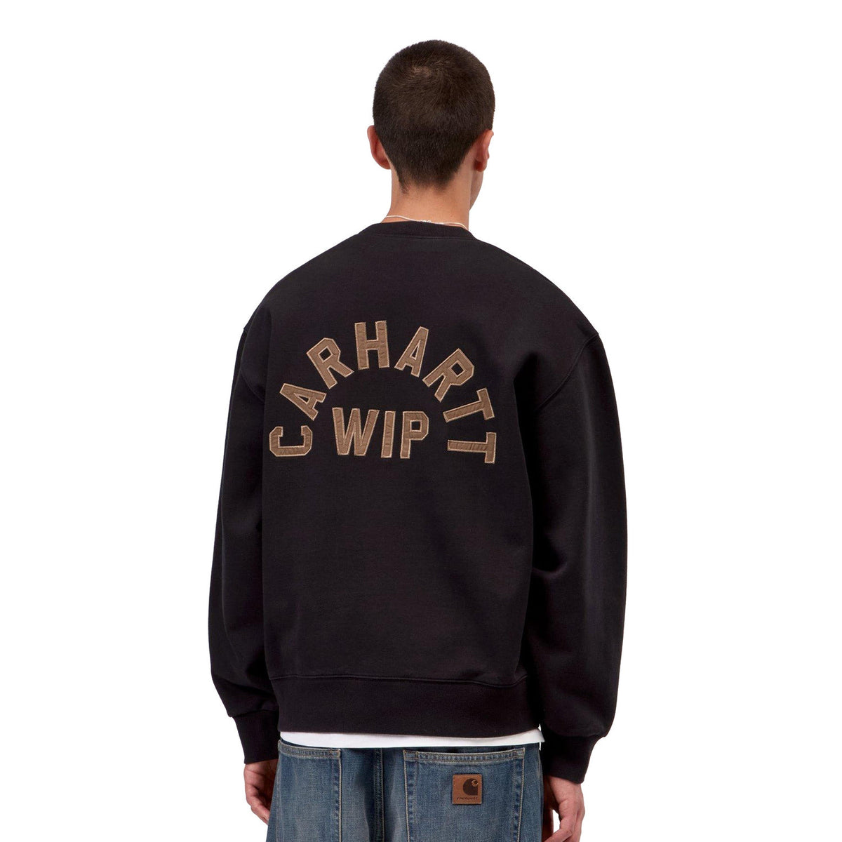 Carhartt WIP Arch Script Sweat Black/Hamilton Brown  - I0372663R006