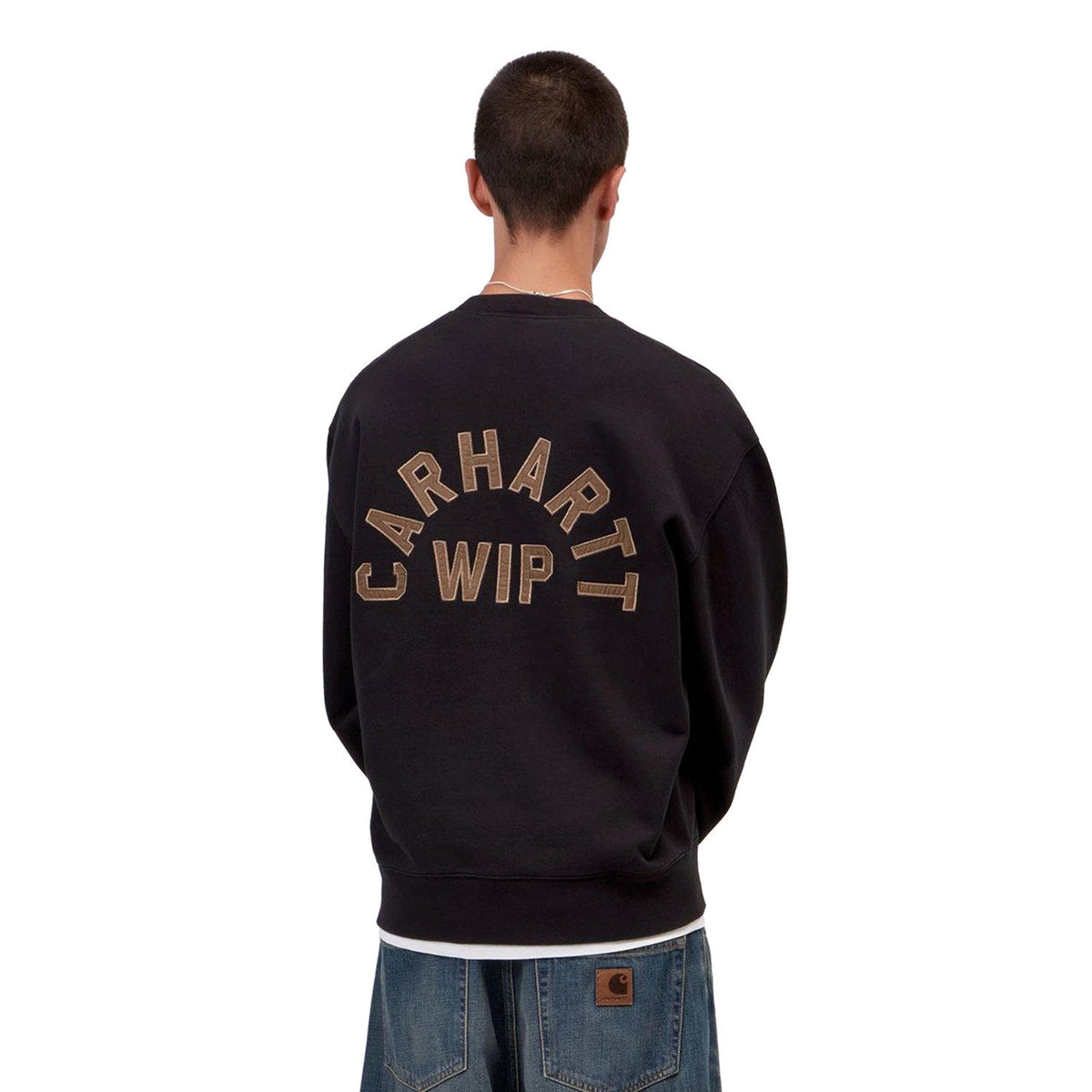Carhartt WIP Arch Script Sweat Black/Hamilton Brown  - I0372663R006