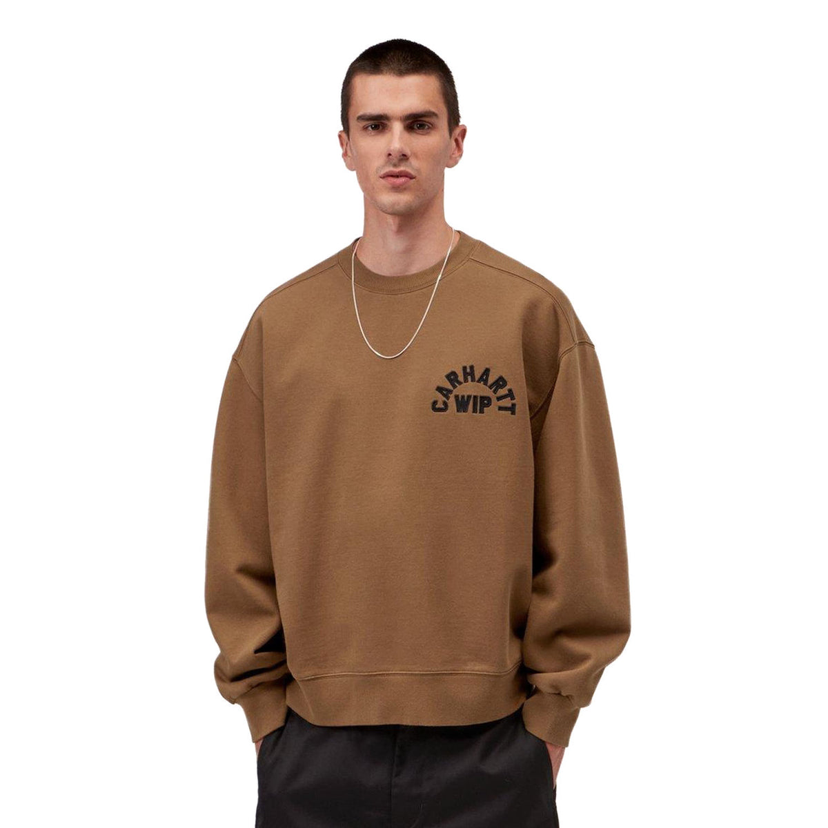 Carhartt WIP Arch Script Sweat WIP Hamilton Brown/Black  - I0372663YY06