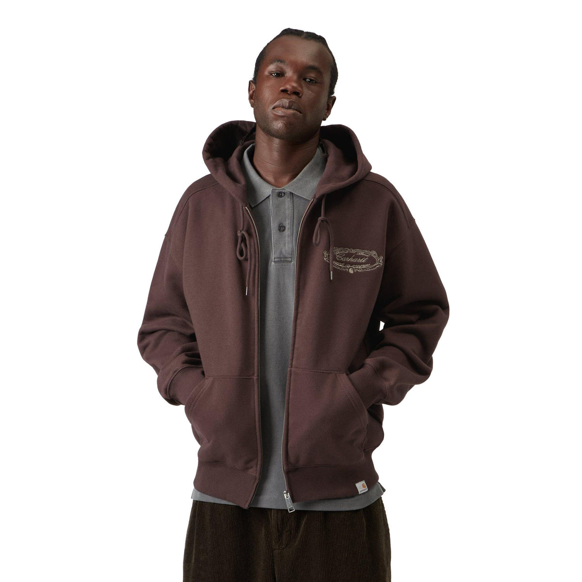 Carhartt WIP Hooded Chez WIP Jacket Palisander/Grey  - I0372803BIXX