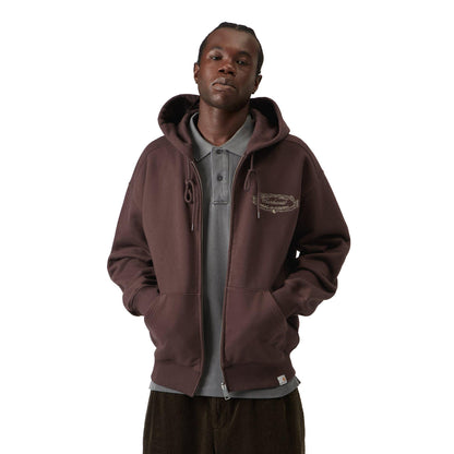Carhartt WIP Hooded Chez WIP Jacket Palisander/Grey  - I0372803BIXX