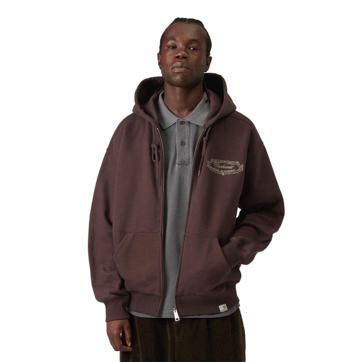 Carhartt WIP Hooded Chez WIP Jacket Palisander/Grey  - I0372803BIXX