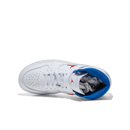 Jordan Court Connect Mid (GS) White/Fire Red-True Blue  - IQ7694-102