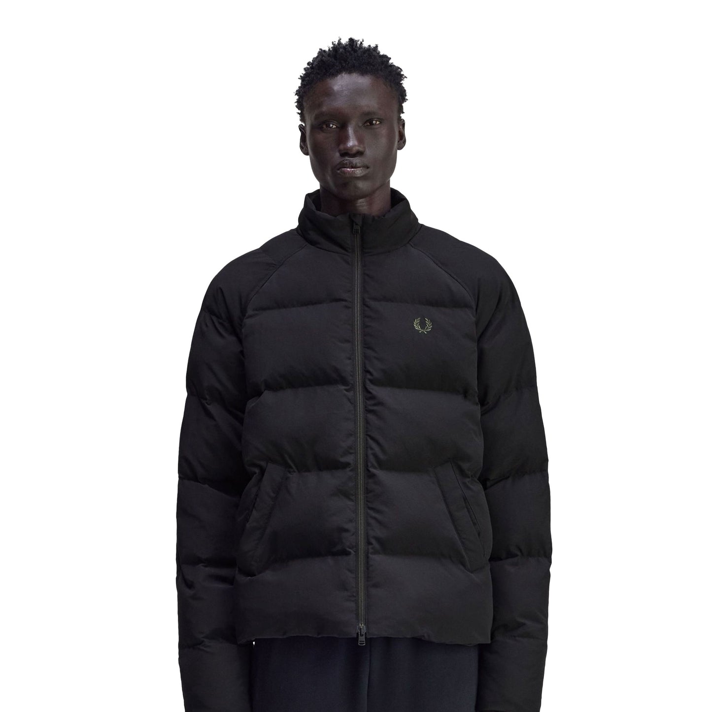 Fred Perry Raglan Sleeve Padded Jacket Black  - J1309-102