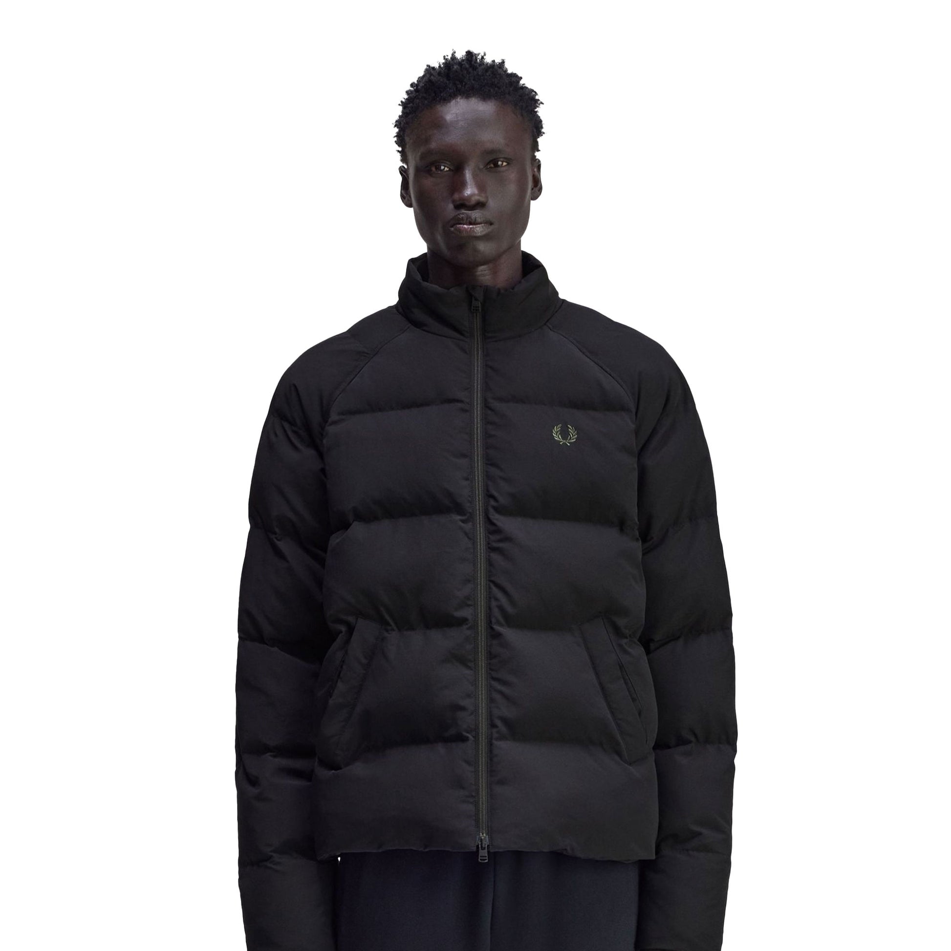 Fred Perry Raglan Sleeve Padded Jacket Black  - J1309-102