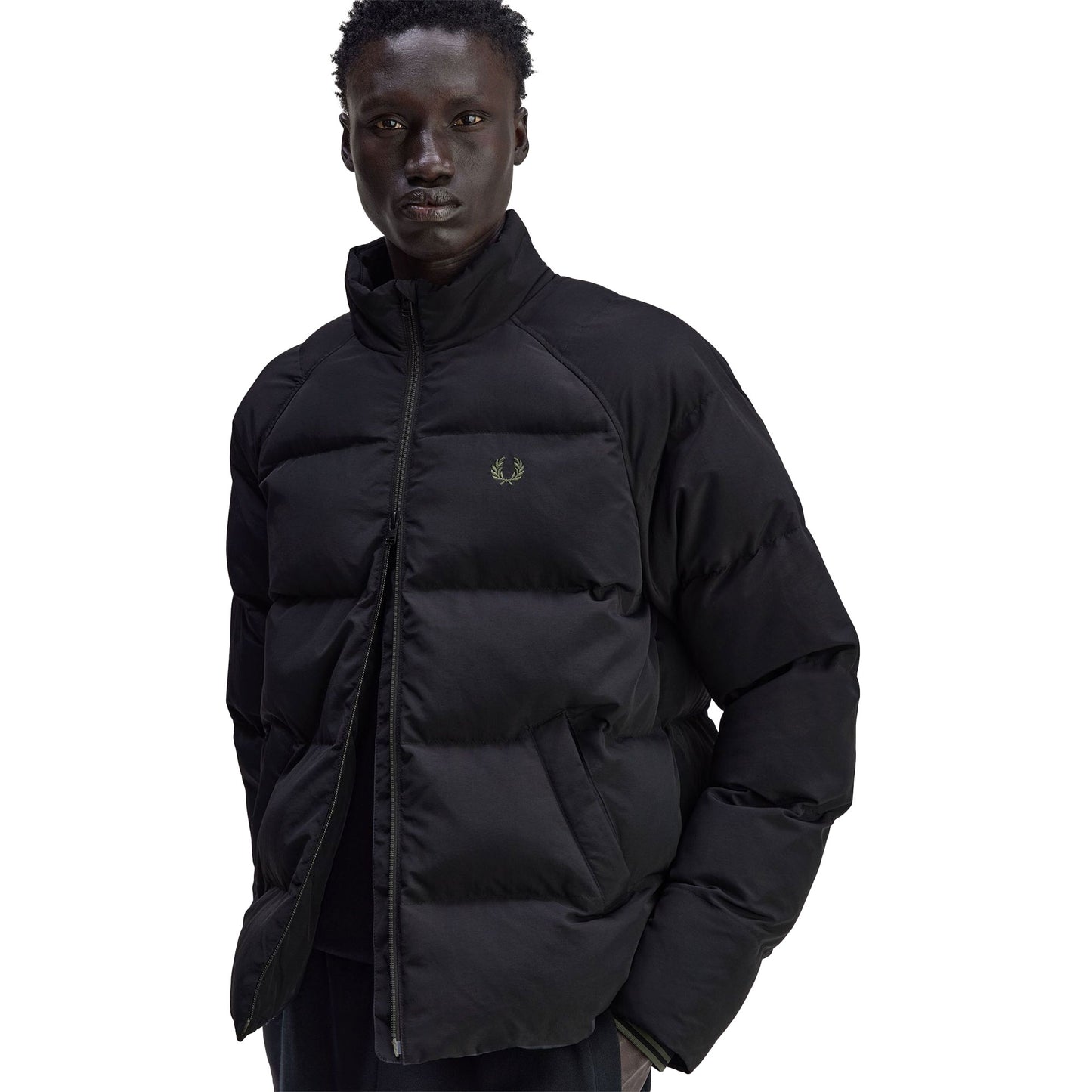 Fred Perry Raglan Sleeve Padded Jacket Black  - J1309-102