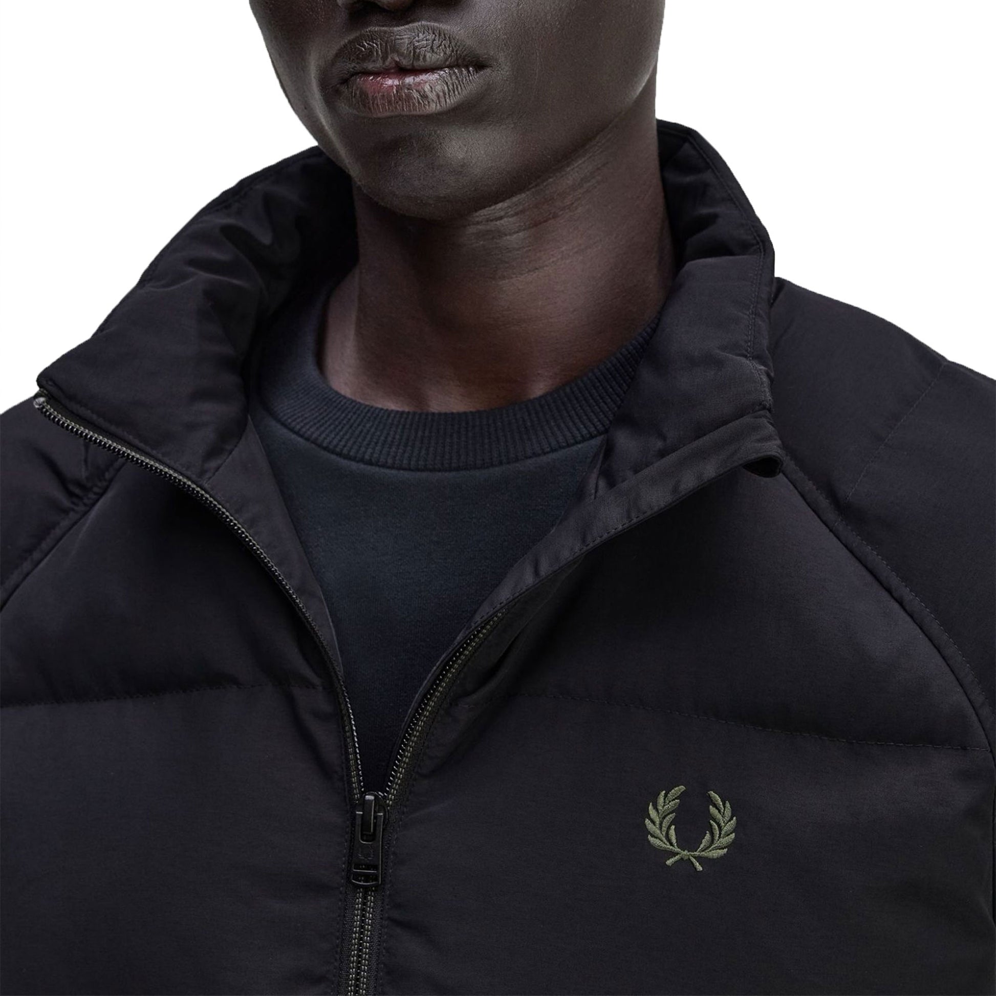 Fred Perry Raglan Sleeve Padded Jacket Black  - J1309-102