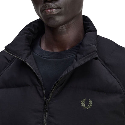 Fred Perry Raglan Sleeve Padded Jacket Black  - J1309-102