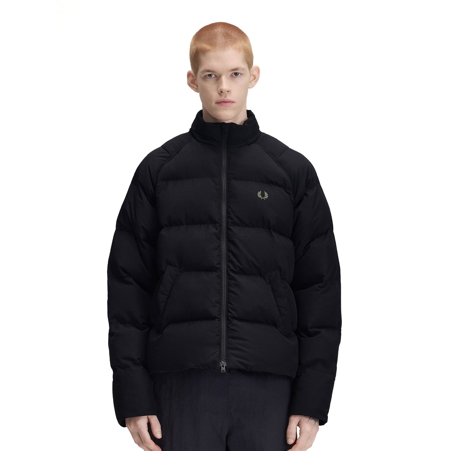 Fred Perry Raglan Sleeve Padded Jacket Black  - J1309-184