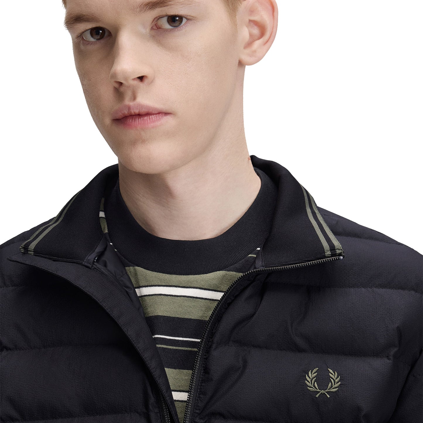 Fred Perry Raglan Sleeve Padded Jacket Black  - J1309-184