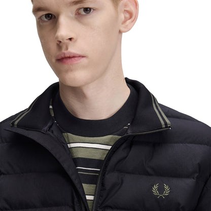 Fred Perry Raglan Sleeve Padded Jacket Black  - J1309-184