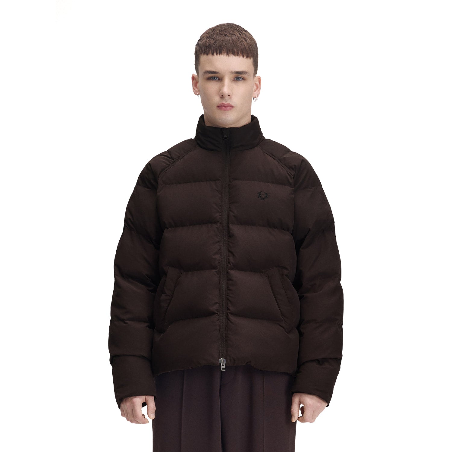 Fred Perry Raglan Sleeve Padded Jacket Rich Brown  - J1309-33C