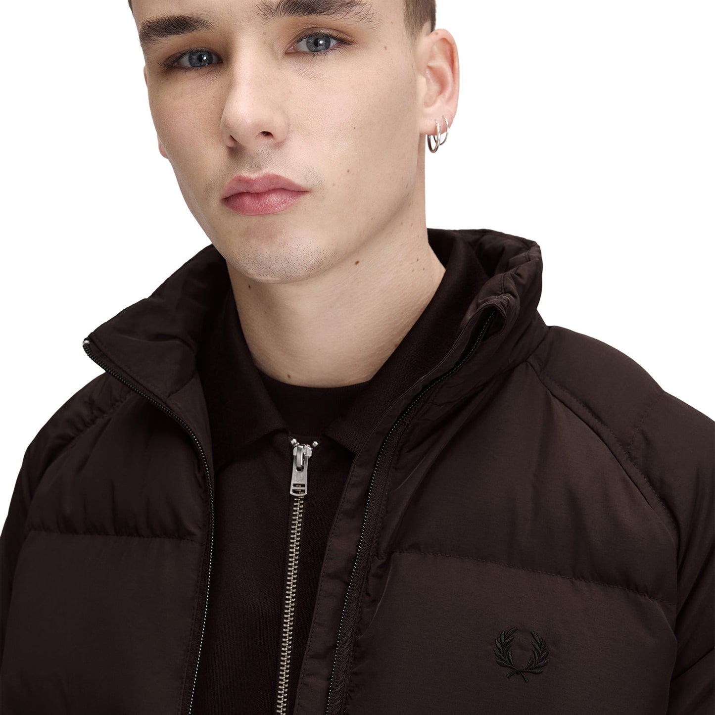 Fred Perry Raglan Sleeve Padded Jacket Rich Brown  - J1309-33C