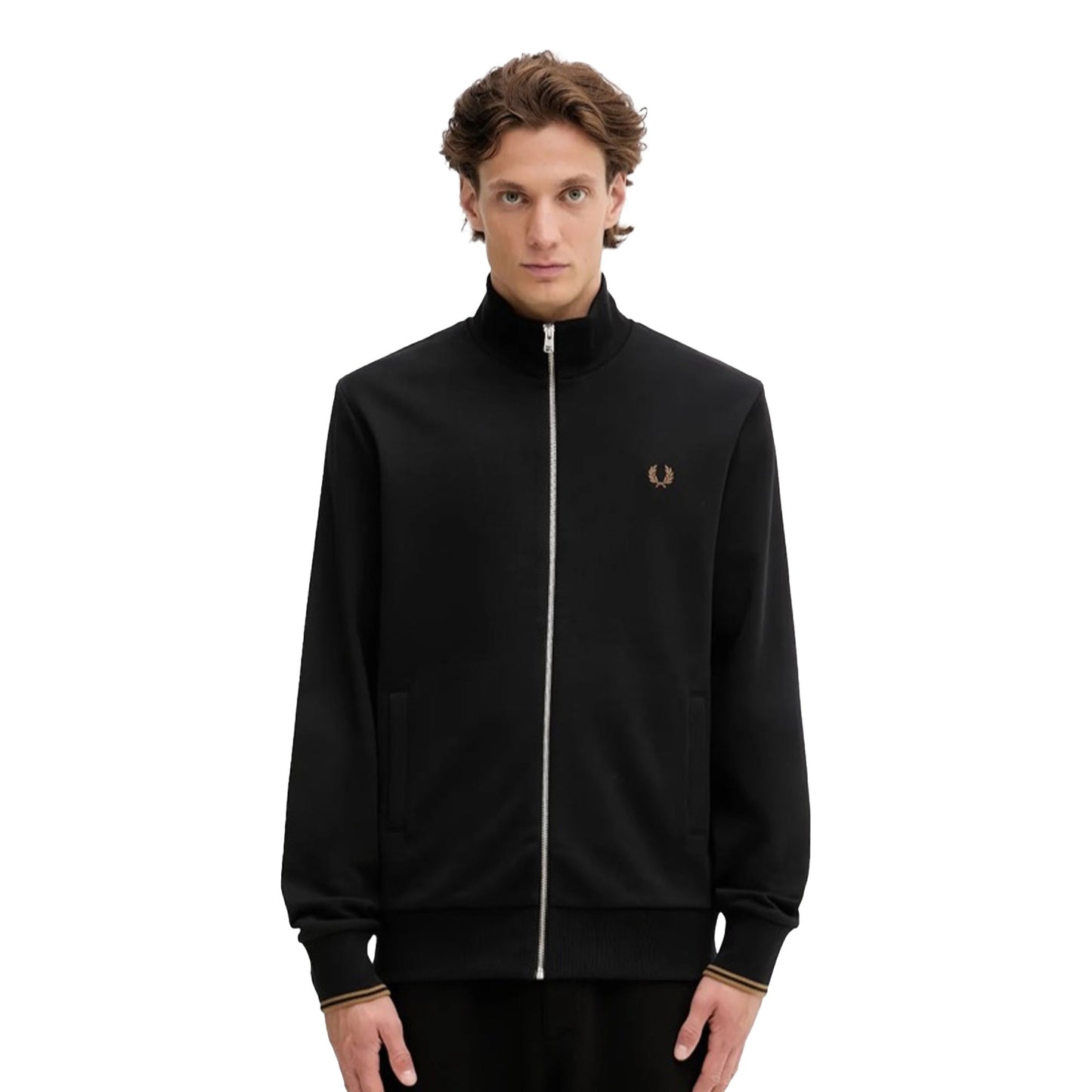 Fred Perry Zip Through Sweatshirt Black  - J1327-102