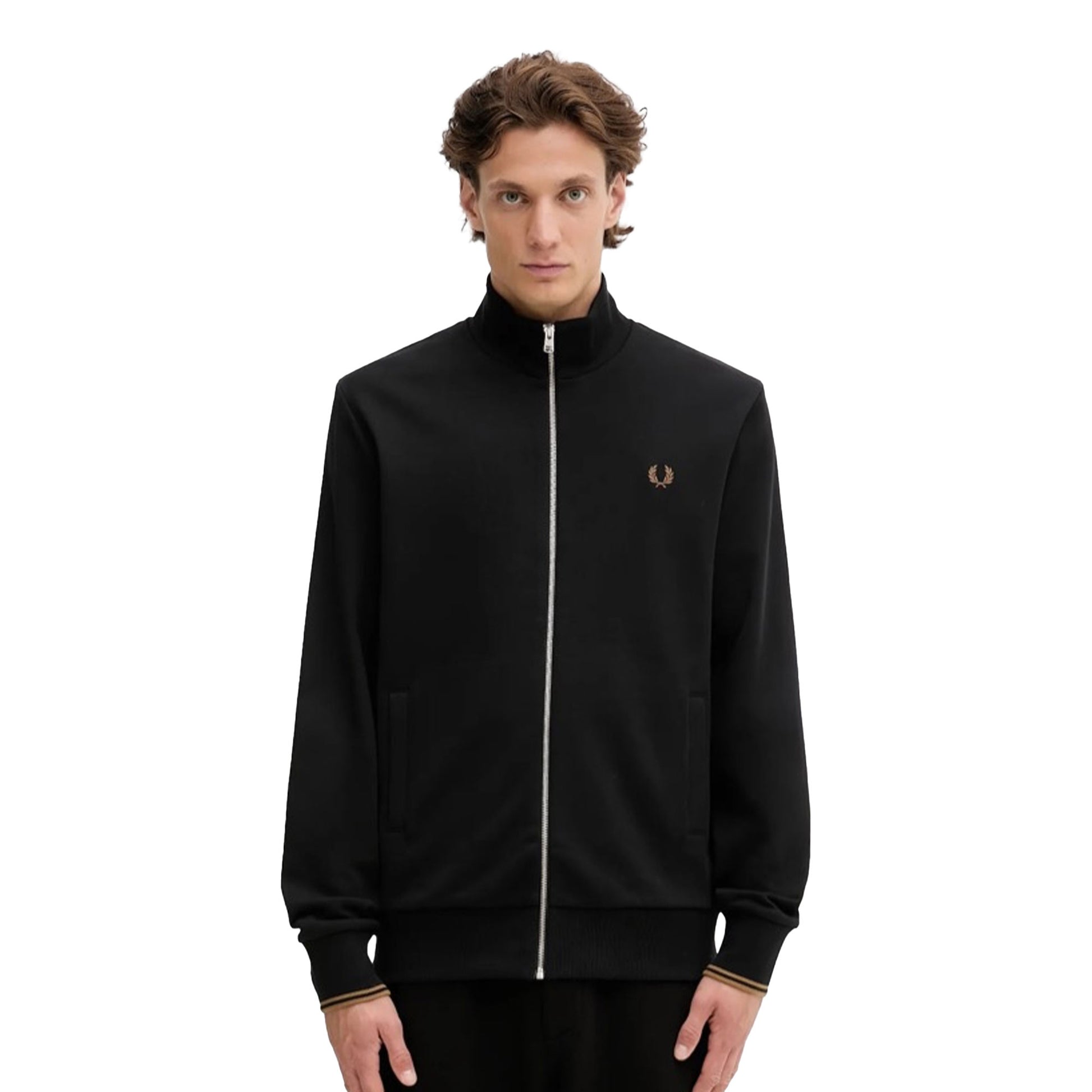Fred Perry Zip Through Sweatshirt Black  - J1327-102