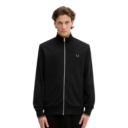 Fred Perry Zip Through Sweatshirt Black  - J1327-102