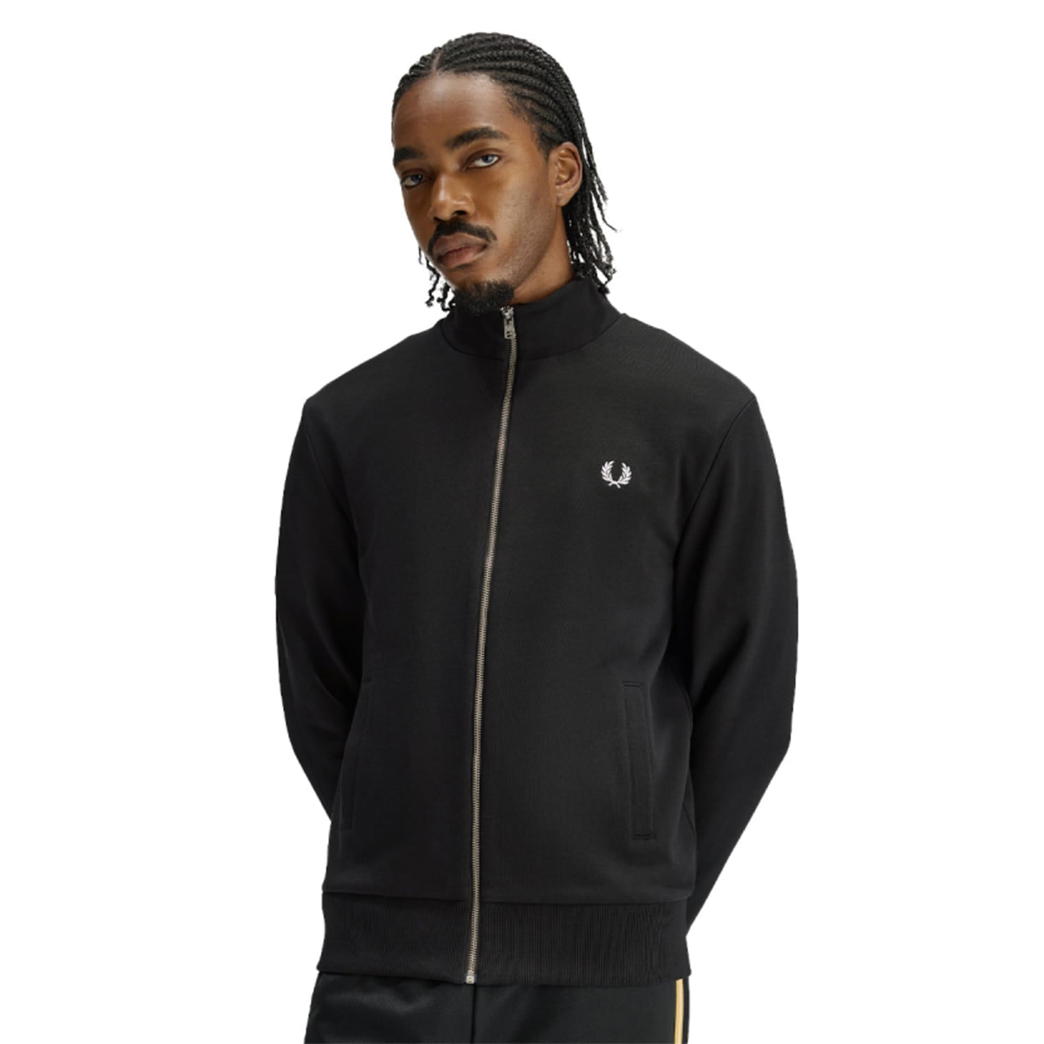 Fred Perry Zip Through Sweatshirt Black  - J1327-198