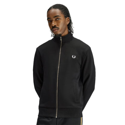 Fred Perry Zip Through Sweatshirt Black  - J1327-198