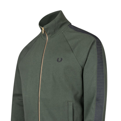 Fred Perry Dash Taped Track Jacket Court Green  - J1334-X89