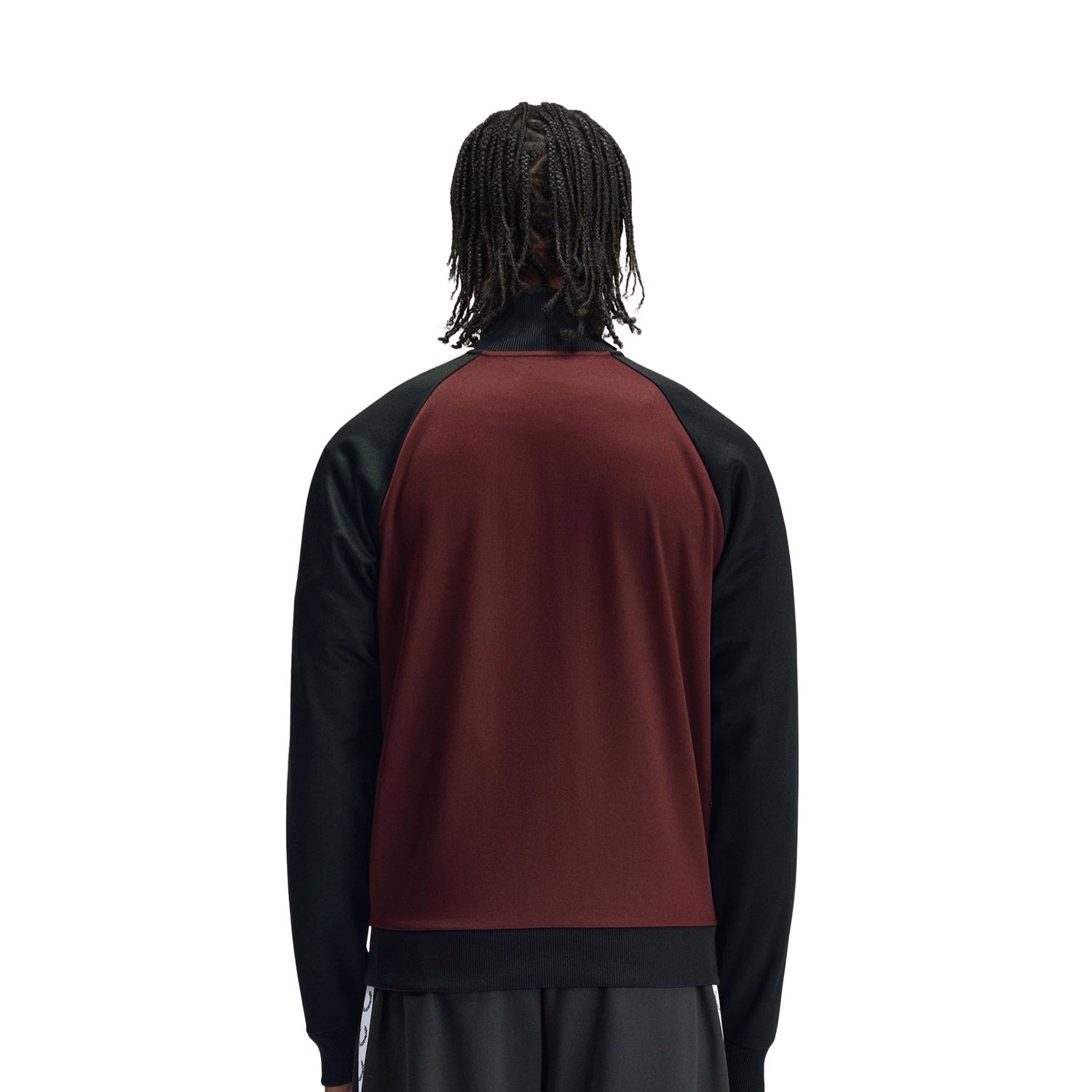 Fred Perry Contrast Sleeve Track Jacket Oxblood  - J2327-597