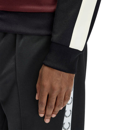 Fred Perry Contrast Sleeve Track Jacket Oxblood  - J2327-597