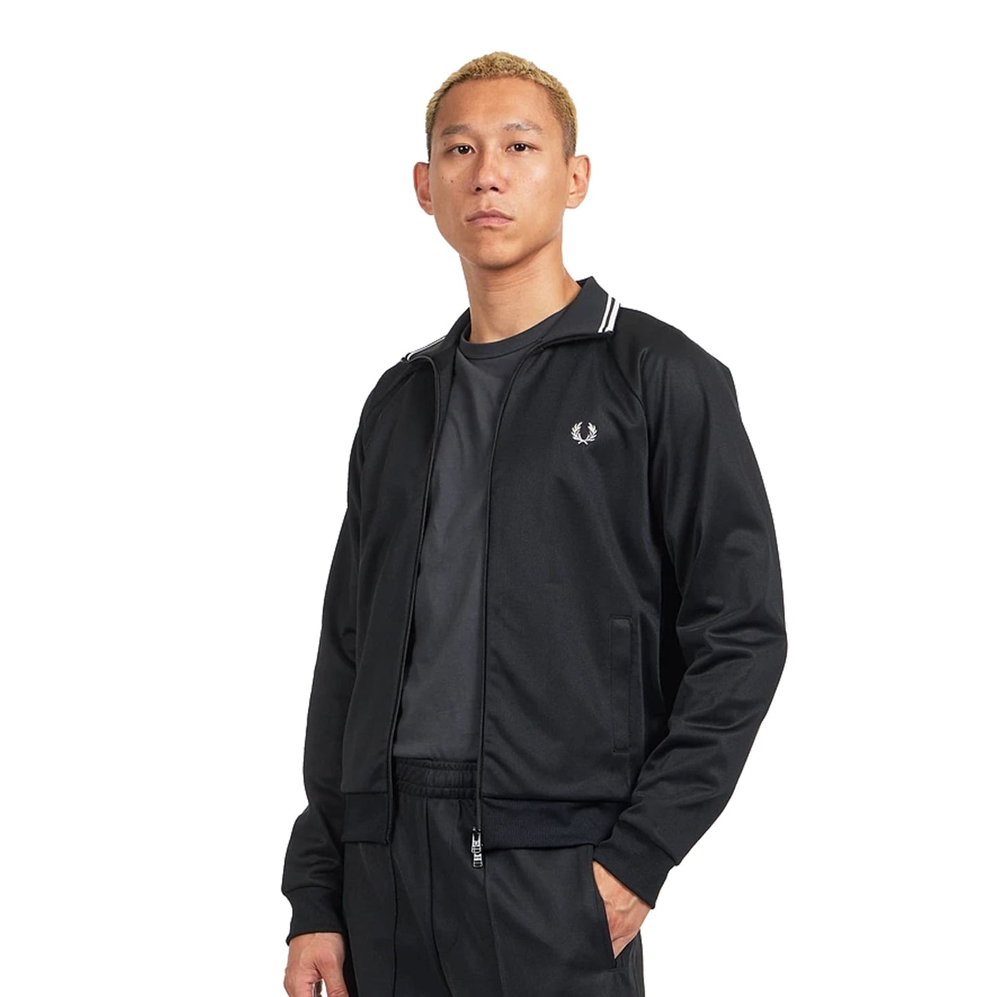Fred Perry Tipped Track Jacket Black  - J3302-102