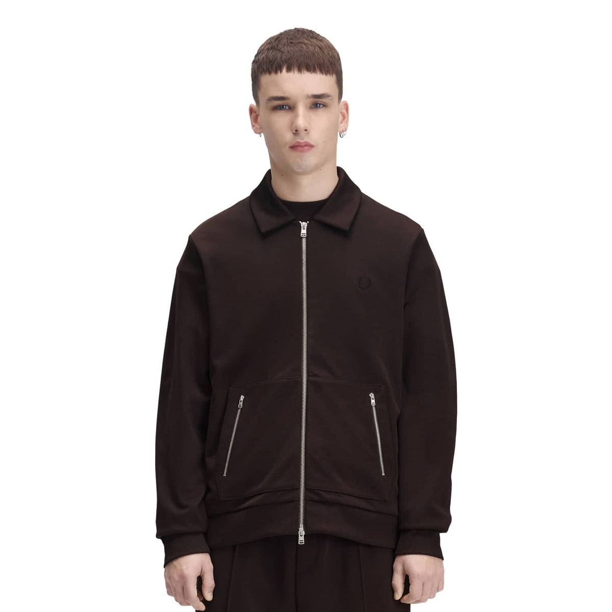 Fred Perry Tennis Tape Track Jacket Rich Brown  - J3307-33C