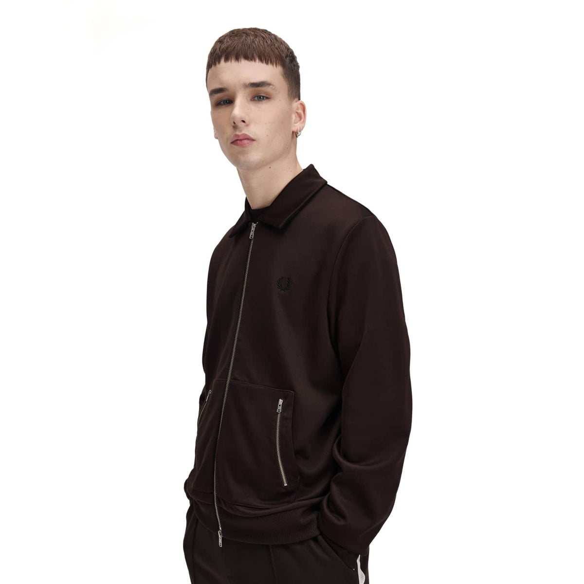Fred Perry Tennis Tape Track Jacket Rich Brown  - J3307-33C
