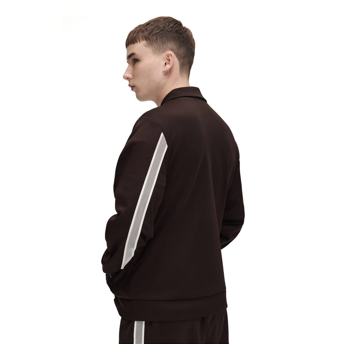 Fred Perry Tennis Tape Track Jacket Rich Brown  - J3307-33C