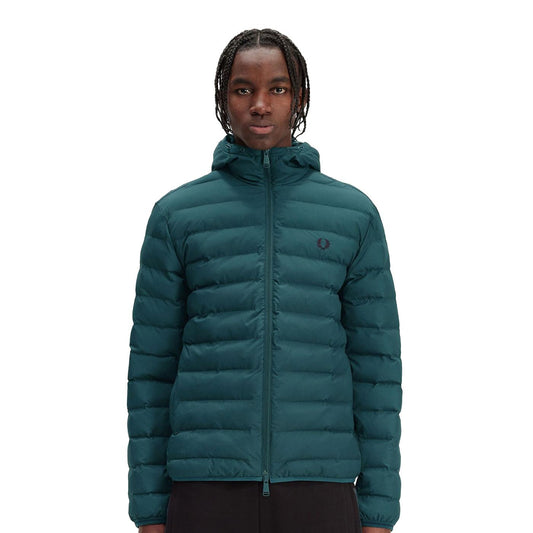 Fred Perry Hooded Insulated Jacket Petrol Blue  - J4565-257
