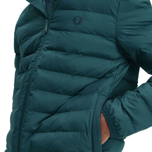 Fred Perry Hooded Insulated Jacket Petrol Blue  - J4565-257