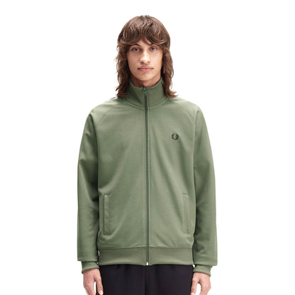 Fred Perry Taped Track Jacket Laurel Wreath Green/Black  - J4620-Z50