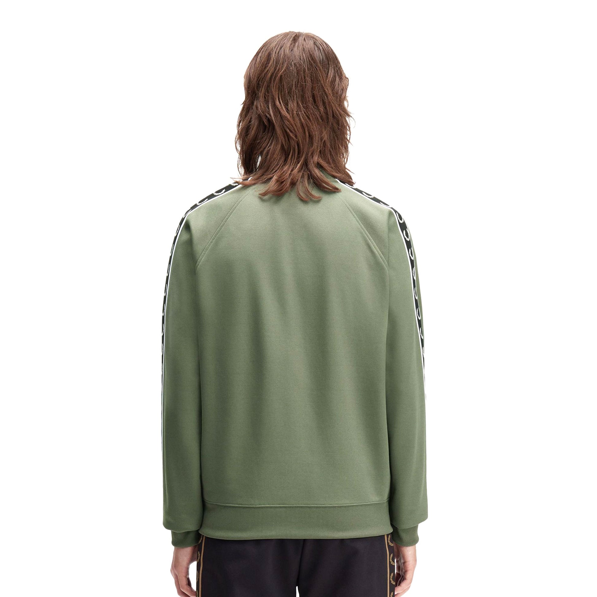 Fred Perry Taped Track Jacket Laurel Wreath Green/Black  - J4620-Z50