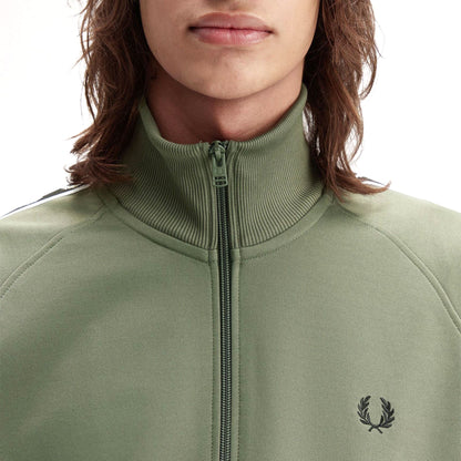 Fred Perry Taped Track Jacket Laurel Wreath Green/Black  - J4620-Z50
