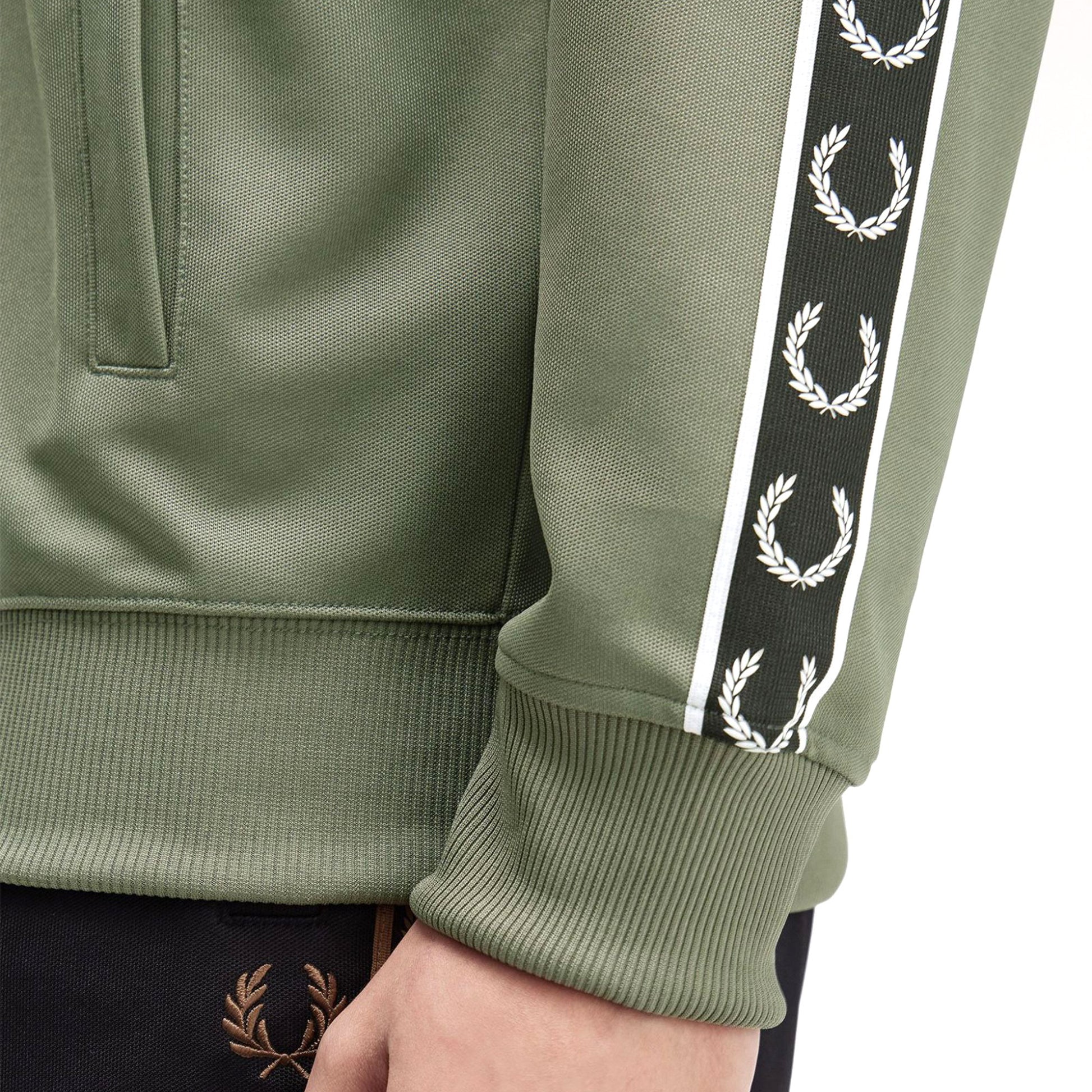 Fred Perry Taped Track Jacket Laurel Wreath Green/Black  - J4620-Z50