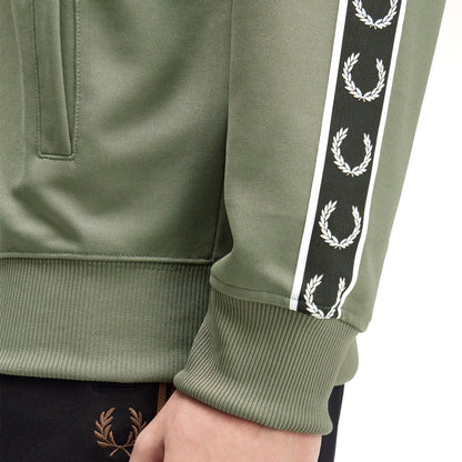 Fred Perry Taped Track Jacket Laurel Wreath Green/Black  - J4620-Z50