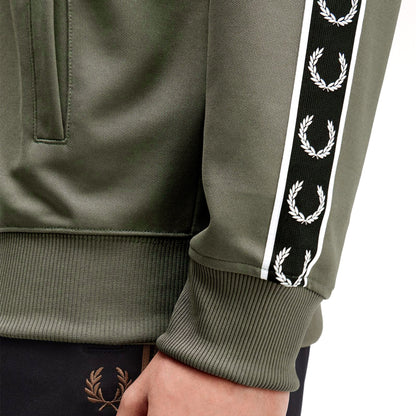 Fred Perry Taped Track Jacket Laurel Wreath Green/Black