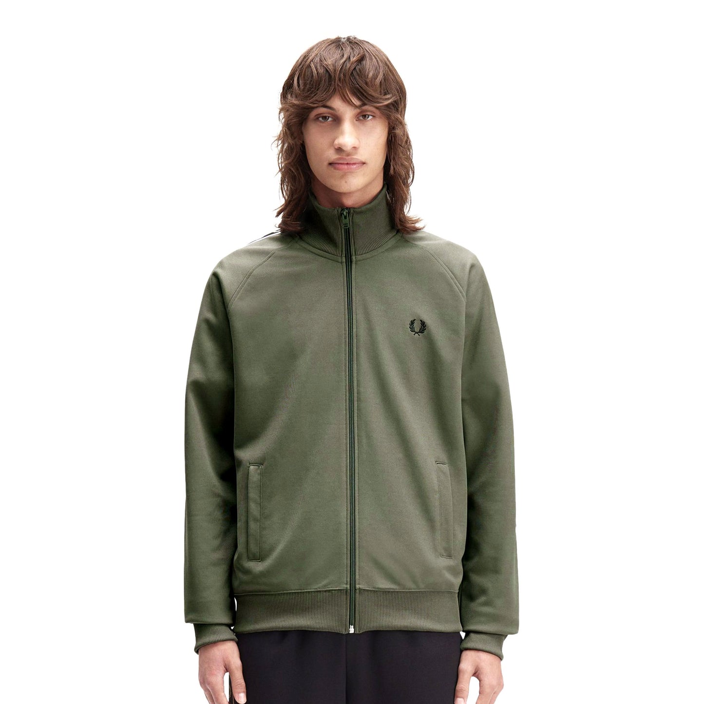 Fred Perry Taped Track Jacket Laurel Wreath Green/Black