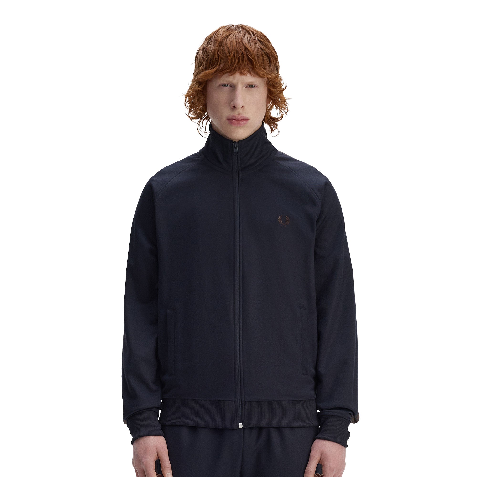 Fred Perry Contrast Tape Track Jacket Navy/Burnt Tobacco – XTREME