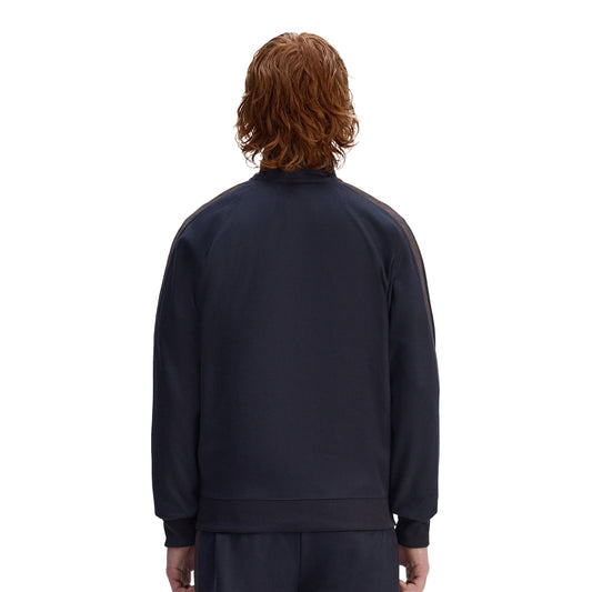 Fred Perry Contrast Tape Track Jacket Navy/Burnt Tobacco  - J5557-40A