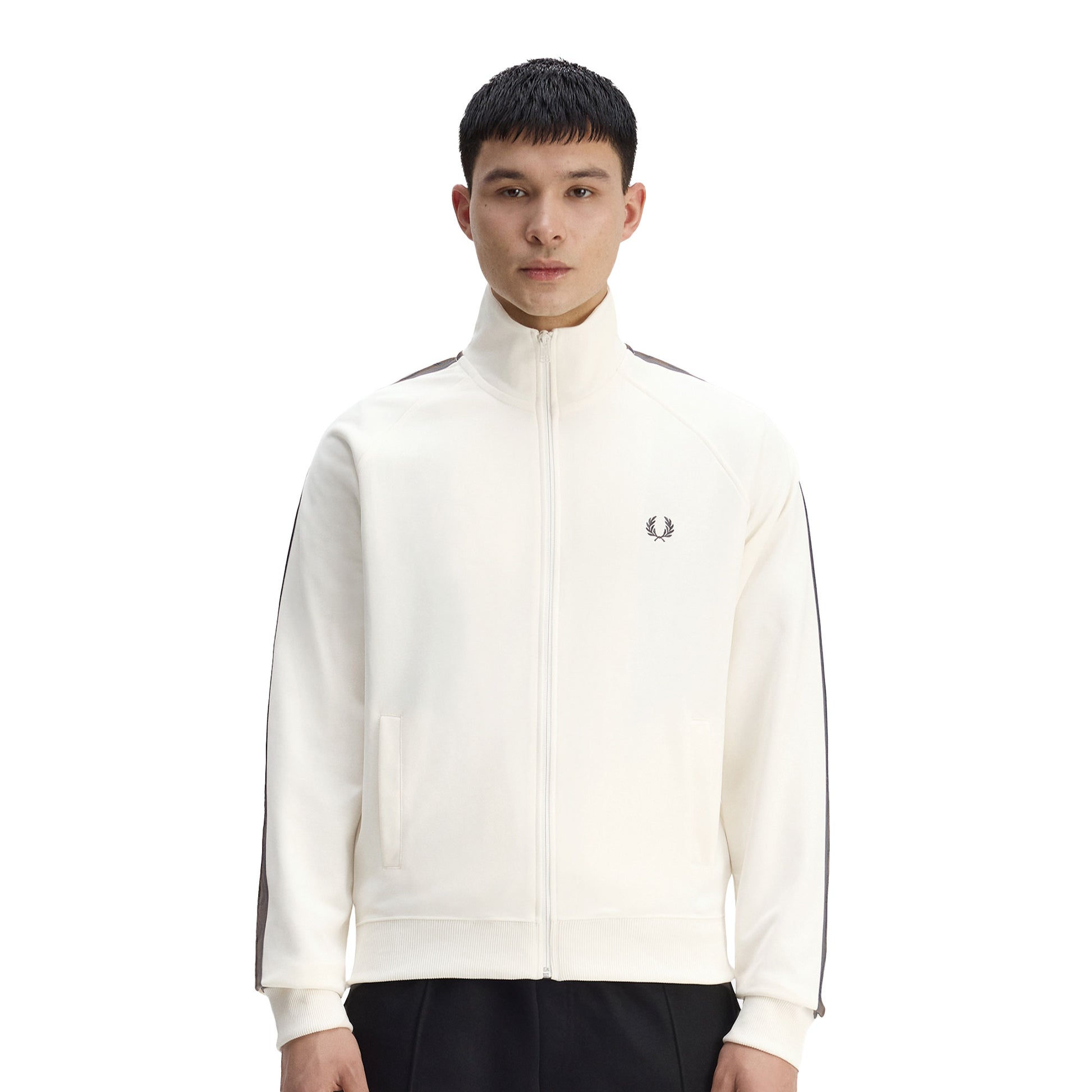 Fred Perry Contrast Tape Track Jacket Ecru/Burnt Tobacco  - J5557-42A
