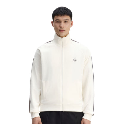 Fred Perry Contrast Tape Track Jacket Ecru/Burnt Tobacco  - J5557-42A