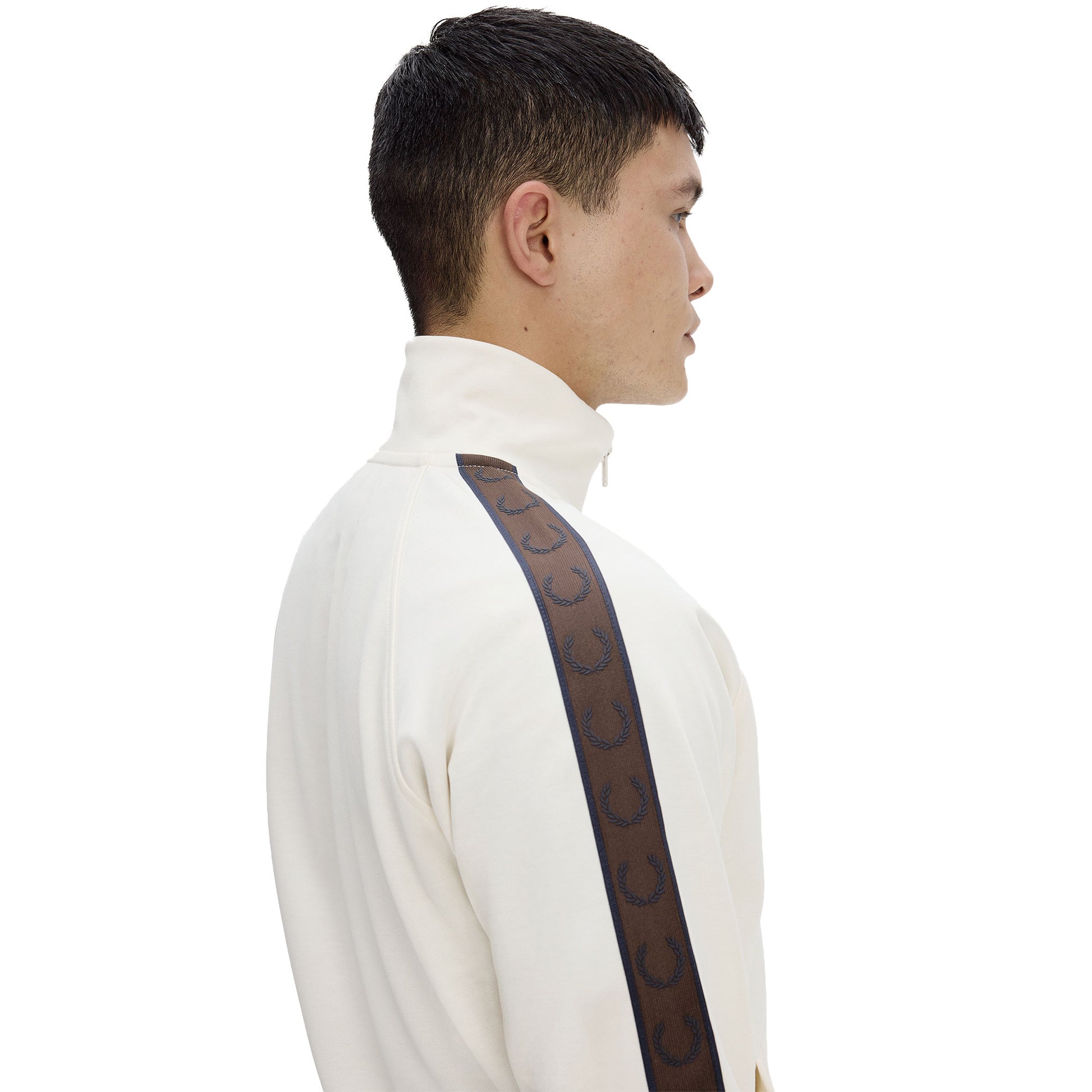 Fred Perry Contrast Tape Track Jacket Ecru/Burnt Tobacco  - J5557-42A