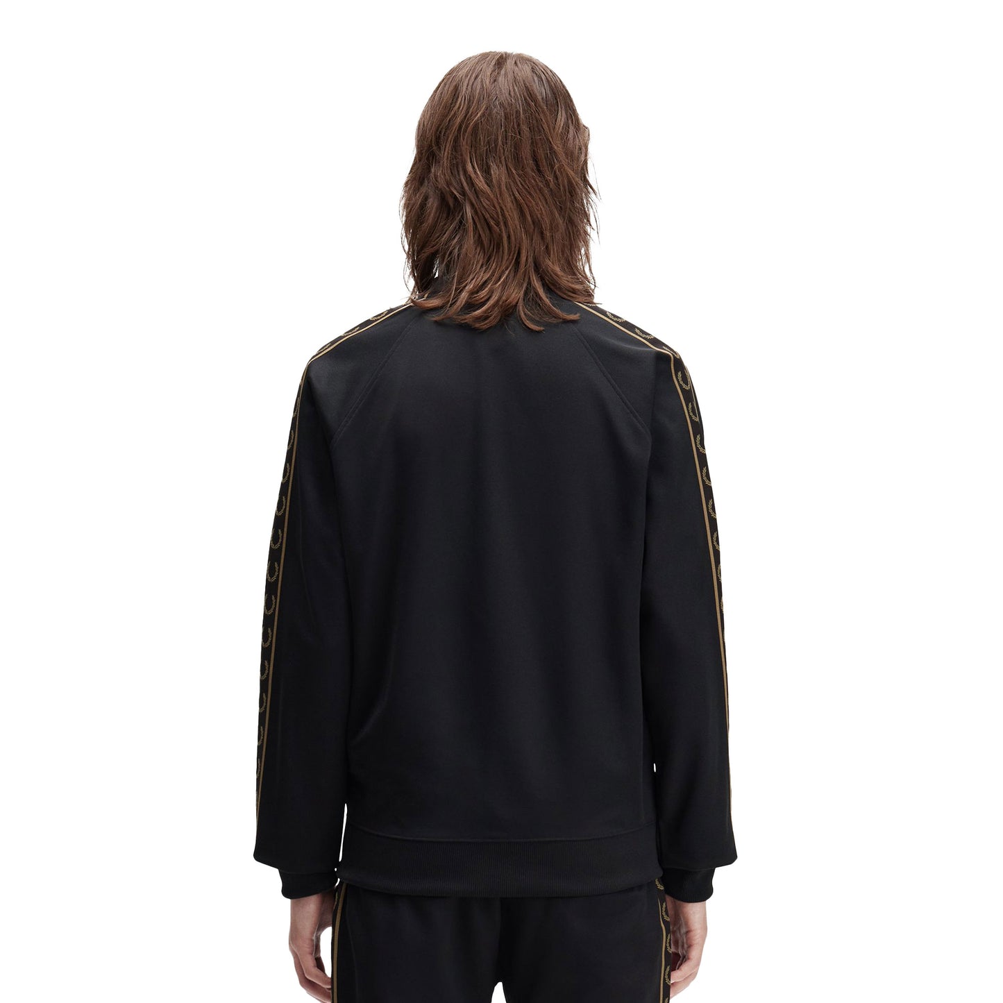 Fred Perry Contrast Tape Track Jacket Black/Shaded Stone  - J5557-S77