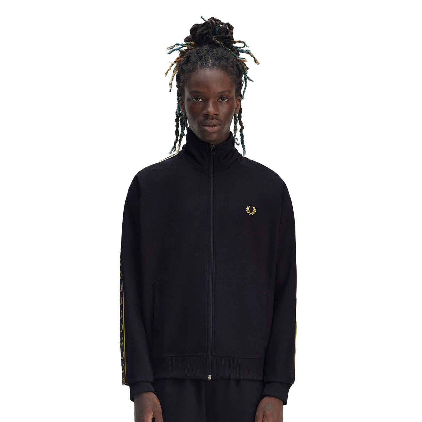 Fred Perry Contrast Tape Track Jacket Navy/Honeycomb  - J5557-W75