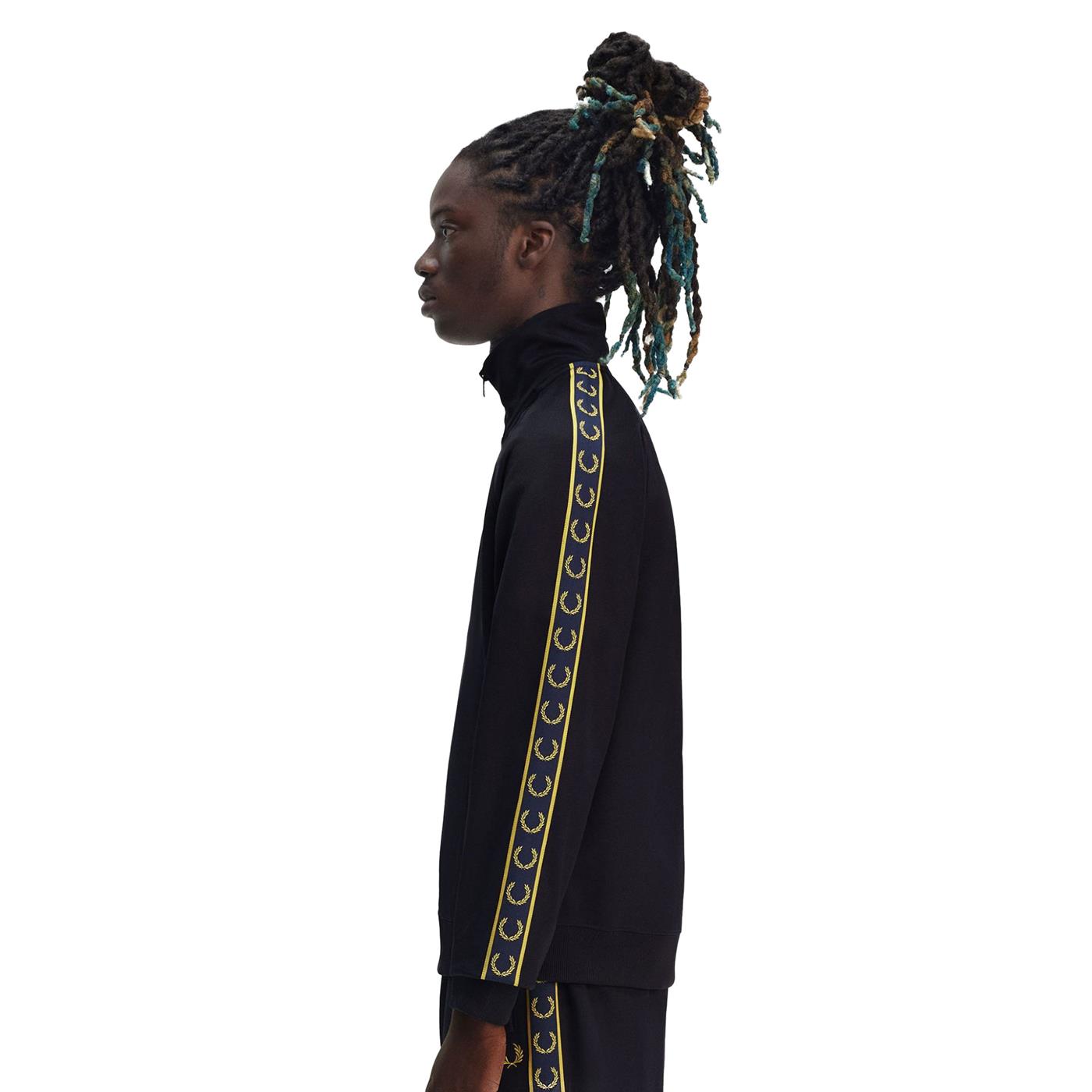 Fred Perry Contrast Tape Track Jacket Navy/Honeycomb  - J5557-W75